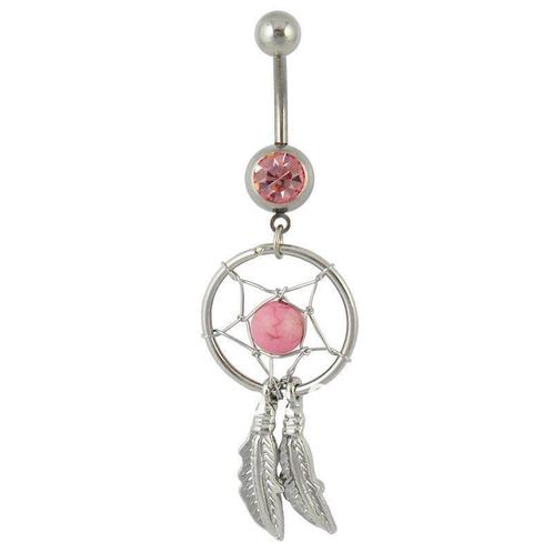 Fako Bijoux® - Navelpiercing - Dreamcatcher - Roze, Sieraden, Tassen en Uiterlijk, Piercings, Verzenden