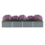 vidaXL Plantenbak verhoogd 320x80x45 cm gegalvaniseerd staal, Tuin en Terras, Bloembakken en Plantenbakken, 100 cm of meer, Verzenden