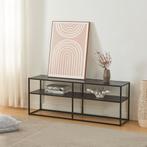 TV meubel Solund staal 120x30x46 cm zwart [en.casa], Huis en Inrichting, Kasten | Televisiemeubels, Verzenden, Nieuw