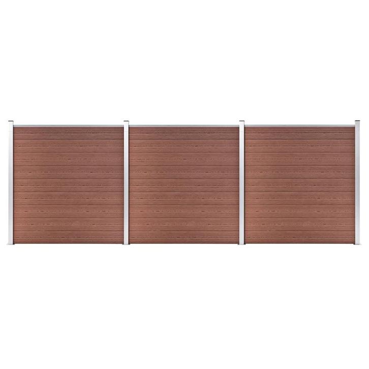 vidaXL Schutting 526x186 cm HKC bruin, Tuin en Terras, Schuttingen, Nieuw, Kunststof, 1 tot 2 meter, Verzenden