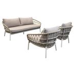 Montreal stoel bank loungeset 3 delig taupe rope, Tuin en Terras, Ophalen of Verzenden, Nieuw
