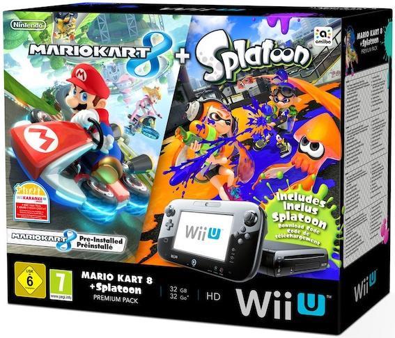Wii U Console 32GB Zwart + Gamepad (Mario Kart 8 + Splato..., Spelcomputers en Games, Spelcomputers | Nintendo Wii U, Zo goed als nieuw