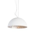 Moderne hanglamp wit met zilver 50cm - Magna, Nieuw, Kunststof, Modern, 75 cm of meer