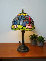 Style Tiffany - Lamp - Dragonfly & Lotus - Vetro, metallo,, Antiek en Kunst