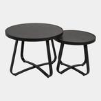 Carcassonne bijzettafel aluminium | set van 2 - OUTLET B, Ophalen of Verzenden, Nieuw, Zwart