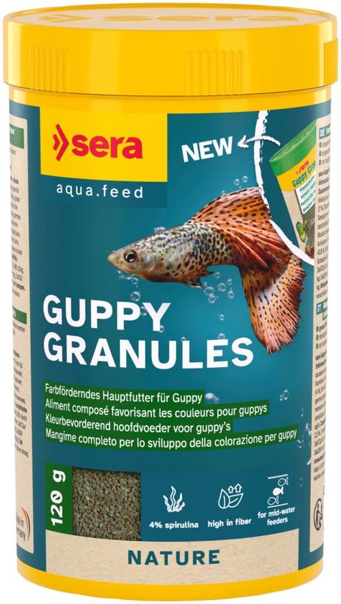 Sera Guppy Granules 100ml (Sera aquariumvoer), Dieren en Toebehoren, Vissen | Aquaria en Toebehoren, Overige typen, Nieuw, Ophalen of Verzenden