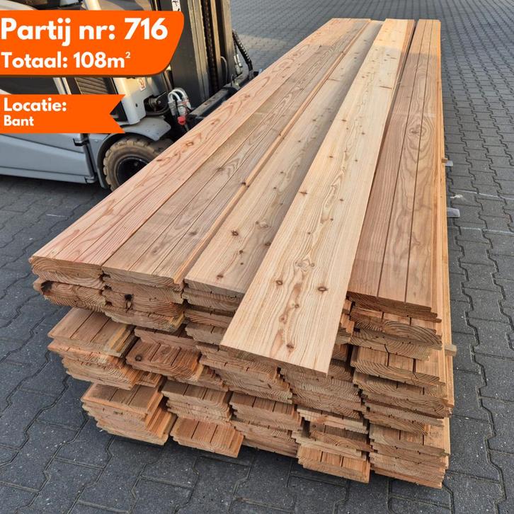 Douglas Zweeds Rabat 4000x190x10-22mm, Doe-het-zelf en Verbouw, Platen en Panelen, Ophalen of Verzenden