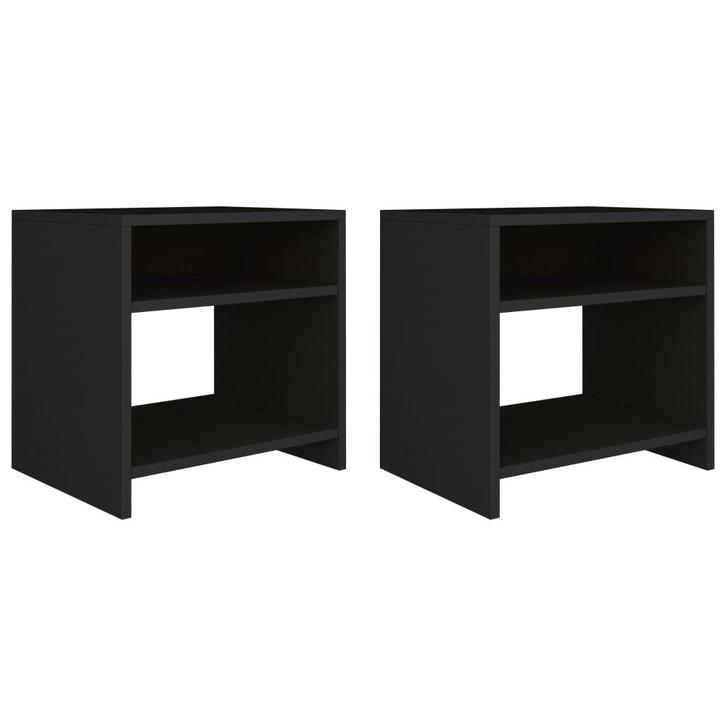 vidaXL Nachtkastjes 2 st 40x30x40 cm bewerkt hout zwart, Huis en Inrichting, Slaapkamer | Nachtkastjes, Nieuw, Minder dan 45 cm