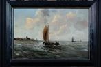 Hollandse School (XIX-XX) - Hollands Zeegezicht met Boten, Antiek en Kunst