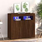 vidaXL Dressoir met LED-verlichting 80x35x75 cm bruin eiken, Verzenden, Nieuw, 50 tot 100 cm, 25 tot 50 cm