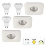 Set van 3 badkamer inbouwspots Marina wit + LED spot GU10, Huis en Inrichting, Lampen | Spots, Verzenden, Nieuw