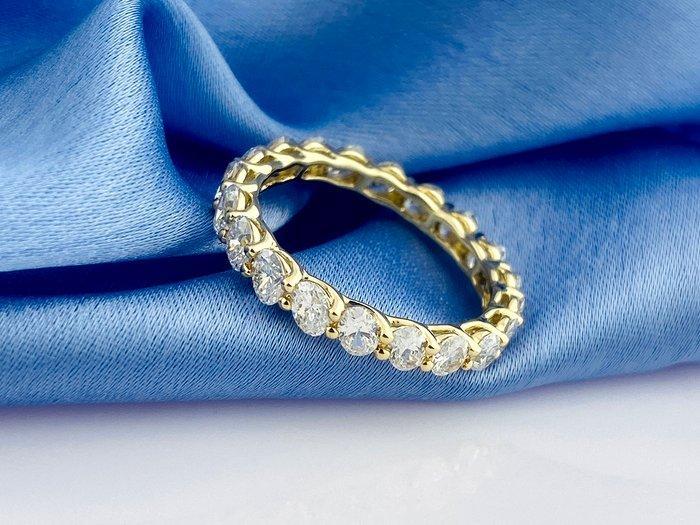 Ring - 14 karaat Geel goud - 2.02ct. tw. Diamant (Lab-grown), Sieraden, Tassen en Uiterlijk, Ringen