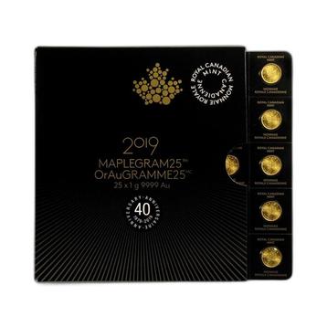 25x 1 gram gouden Maple Leaf beschikbaar voor biedingen