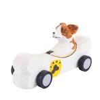 Jack Russel in een Autotje Hond Beeldje Decoratie Hout Handg, Verzamelen, Verzenden, Nieuw
