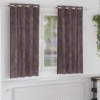 vidaXL Velvet Gordijnen met gordijnen 2 pcs Bruin 175 x 140, Verzenden, Nieuw, Bruin