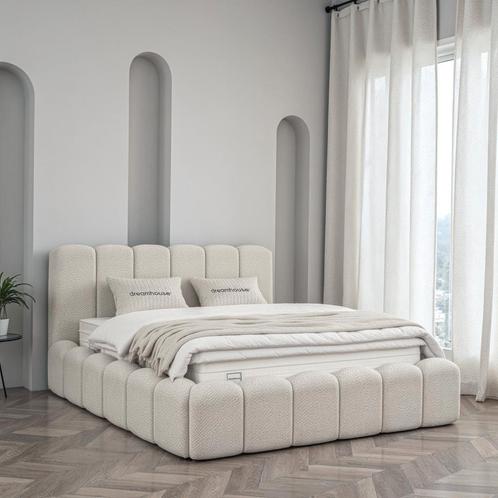 Ledikant Harmony Beige Met Opbergruimte - 140x200 cm, Huis en Inrichting, Slaapkamer | Bedden, Beige, Nieuw, Hout, Verzenden