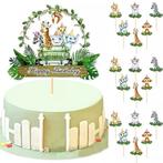 Jungle Animals taart en cupcake topper set Party 19-delig, Verzenden, Nieuw, Taarten of Cupcakes, Versiering