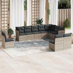 vidaXL 10-delige Loungeset met kussens poly rattan, Verzenden, Nieuw, Rotan, Loungeset