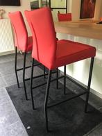 leren barstoelen - rood leer - Echt leer, Modern, ontdek de, Huis en Inrichting, Stoelen, Overige kleuren, Nieuw, Leer, Ophalen of Verzenden