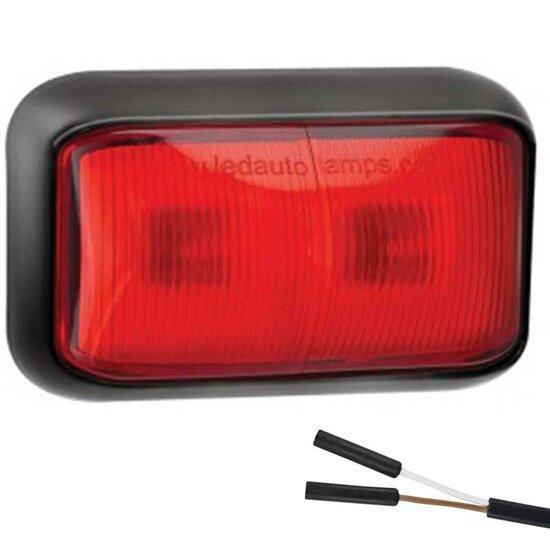 LED markeerlicht rood  | 12-24v |  2 pins connector, Auto's, Bestelauto's, Verzenden
