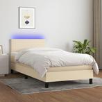 vidaXL Boxspring met matras en LED stof crèmekleurig 80x200, Huis en Inrichting, Eenpersoons, Verzenden, Nieuw, 80 cm