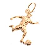 18 Krt. Gouden hanger van een voetballer (sport) (sport), Sieraden, Tassen en Uiterlijk, Bedels, Ophalen of Verzenden, Gebruikt