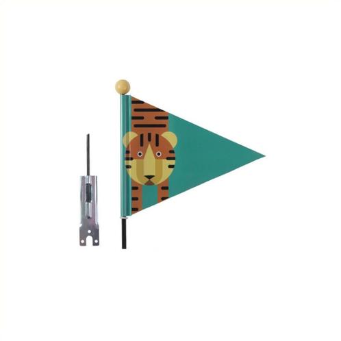 Vlag kinderfiets deelbaar - Tijger groen, Fietsen en Brommers, Fietsonderdelen, Nieuw, Verzenden