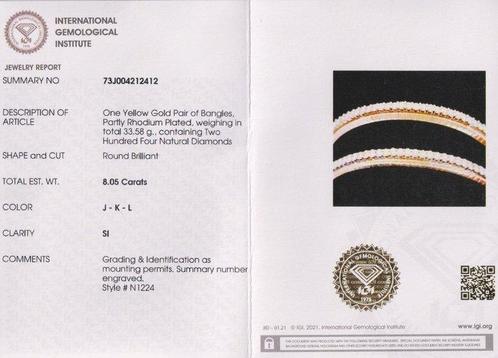 Armband - 14 karaat Geel goud - 8.05ct. tw. Diamant, Sieraden, Tassen en Uiterlijk, Antieke sieraden