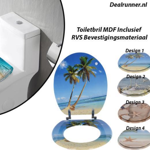 Toiletbril MDF Inclusief RVS Bevestigingsmateriaal 42.5x37cm, Doe-het-zelf en Verbouw, Sanitair, Nieuw, Verzenden