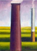 Andrea Vandoni - No Smoking! - 2 - Oil 90 x 30, Antiek en Kunst
