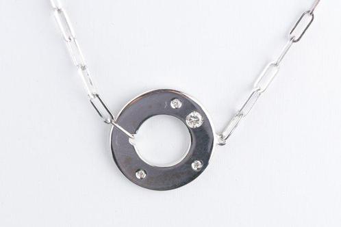 Halsketting - 18 karaat Witgoud Diamant (Natuurlijk), Sieraden, Tassen en Uiterlijk, Kettingen