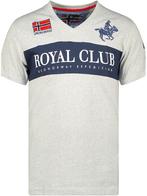 T-shirt V-hals Hals Grijs Royal Club Geographical Norway, Kleding | Heren, T-shirts, Nieuw, Grijs, Verzenden