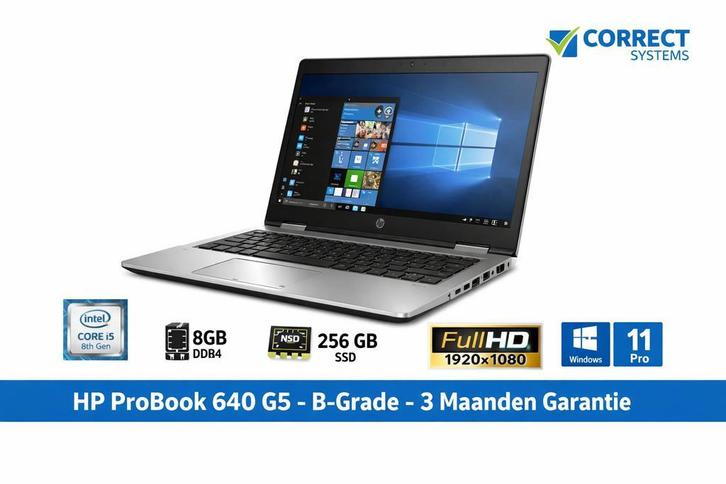 HP ProBook 640 G5 i5-8265U 8GB DDR4 256GB SSD W11, Computers en Software, Windows Laptops, 3 tot 4 Ghz, SSD, 14 inch, Qwerty, Refurbished
