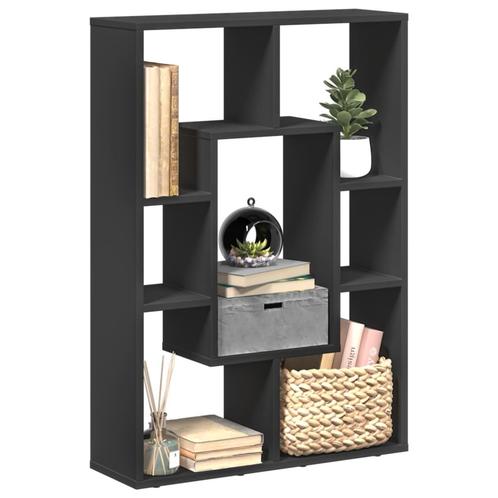 vidaXL Boekenkast 63x20x90 cm bewerkt hout zwart, Huis en Inrichting, Kasten | Boekenkasten, Nieuw, Overige houtsoorten, Verzenden