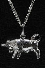 Zilveren Sterrenbeeld Stier ketting hanger - groot, Verzenden, Nieuw