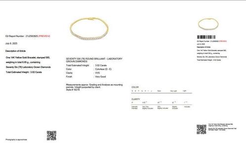 Zonder Minimumprijs - Tennis armband - 14 karaat Geel goud -, Sieraden, Tassen en Uiterlijk, Antieke sieraden