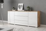 Dressoir eiken Wit - 150cm - Opbergkast - Kast - Modern, Huis en Inrichting, Kasten | Dressoirs, Verzenden, 150 tot 200 cm, Nieuw