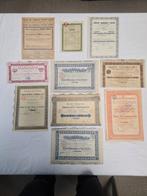 Frankrijk. Lot de 10 titres financiers anciens avec coupons