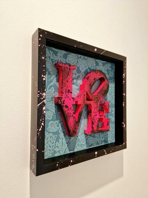 Daavid - NO RESERVE PRICE LOVE Rose et noir, Antiek en Kunst, Kunst | Schilderijen | Modern