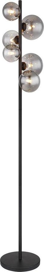 2dekans | Globo Riha Vloerlamp - Zwart Metaal met Rookglas -, Ophalen of Verzenden, Zo goed als nieuw