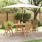 vidaXL 5-delige tuinset van massief teakhout, opvouwbaar, Tuin en Terras, Tuintafels, Verzenden, Nieuw