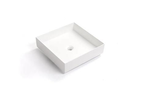 Waskom Mea 42x42x11cm mat wit inclusief afvoerplug, Doe-het-zelf en Verbouw, Sanitair, Verzenden