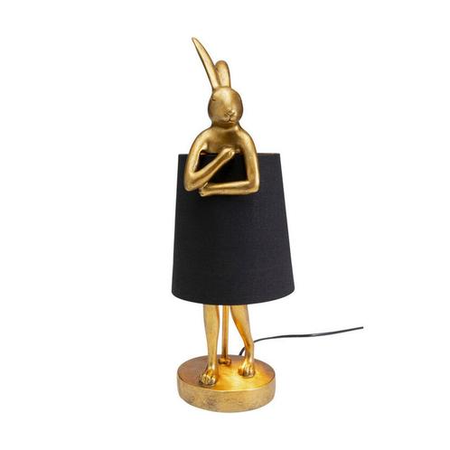 *WOONWINKEL* Kare Design Rabbit Gold/Black Tafellamp Konijn, Huis en Inrichting, Lampen | Tafellampen, Nieuw, Verzenden