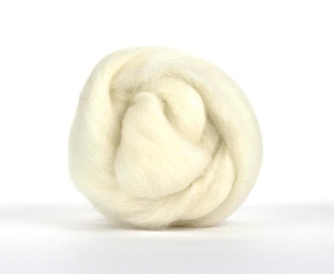 Witte Polwarth lontwol E24, Hobby en Vrije tijd, Spinnewielen en Spinnen, Spinwol, Nieuw, Ophalen of Verzenden