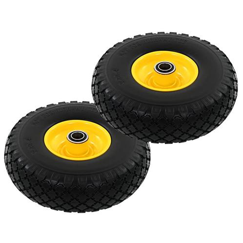 vidaXL Steekwagenwielen 3,00-4 (260x85) massief PU 2 st, Doe-het-zelf en Verbouw, Lieren en Takels, Nieuw, Verzenden