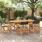vidaXL Tuinstoelen 6 st inklapbaar stof donkergrijs, Tuin en Terras, Tuinstoelen, Verzenden, Nieuw, Hout