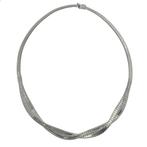 Zilveren fantasie boa collier | 43,5 cm (slangenschakel), Sieraden, Tassen en Uiterlijk, Ophalen of Verzenden, Gebruikt, Overige kleuren