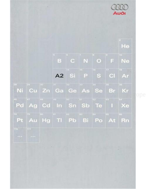 2004 AUDI A2 BROCHURE DUITS, Boeken, Auto's | Folders en Tijdschriften, Audi