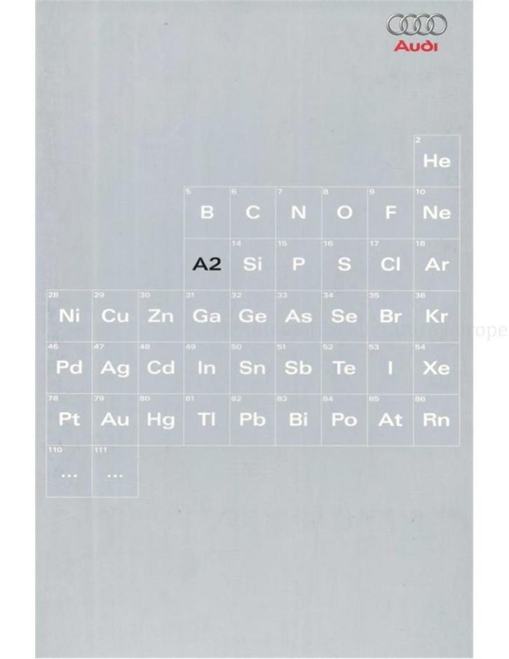 2004 AUDI A2 BROCHURE DUITS, Boeken, Auto's | Folders en Tijdschriften, Audi