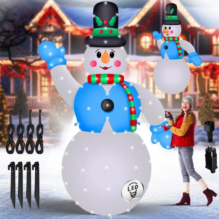 Opblaasbare sneeuwman / sneeuwpop - 350 cm hoog - met LED, Diversen, Kerst, Verzenden